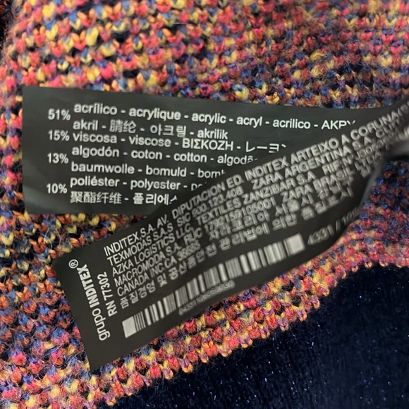 ZARA MULTICOLOURED FLORAL JACQUARD LOOSE FIT KNIT SWEATER SIZE M - Picture 13 of 14